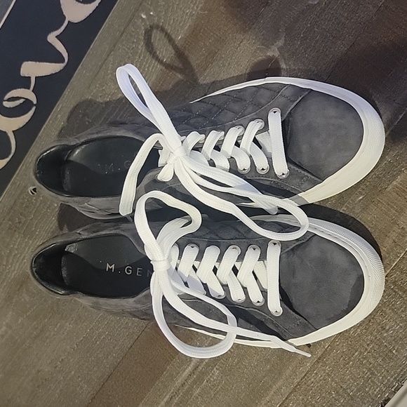 M. GEMI quilted suede lace up sneakers - Picture 1 of 5